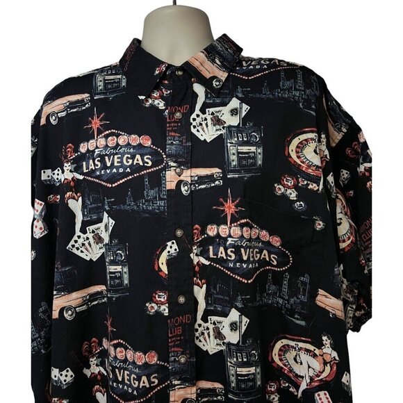 Mens Vintage Hawaiian Style All Over Graphic Print Button Up Shirt 4XL Pocket - Picture 4 of 7